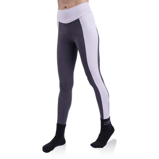 Velvere Panel Shape Leggings Charcoal - modest activewear UAE, back view
