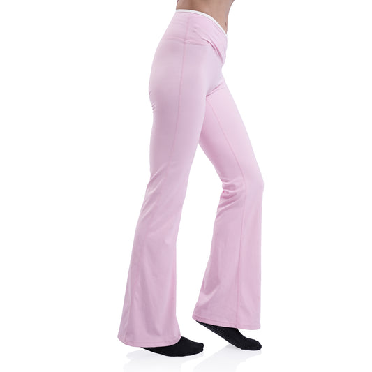 Velvere Souffle Flare Pink - womens modest flare leggings UAE, back view